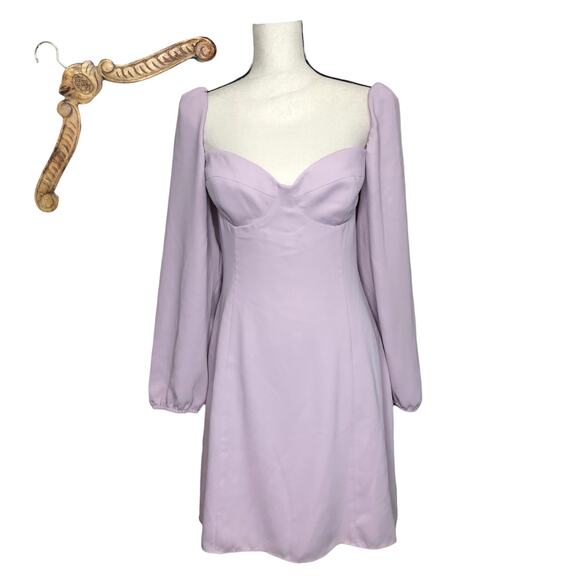Wilfred Aritzia Dress Light Purple Lavender Mini Long Sleeve Sweetheart Seam 12 - Picture 1 of 11